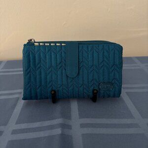 Lug Tram Teal Blue Nylon Quilted Wallet